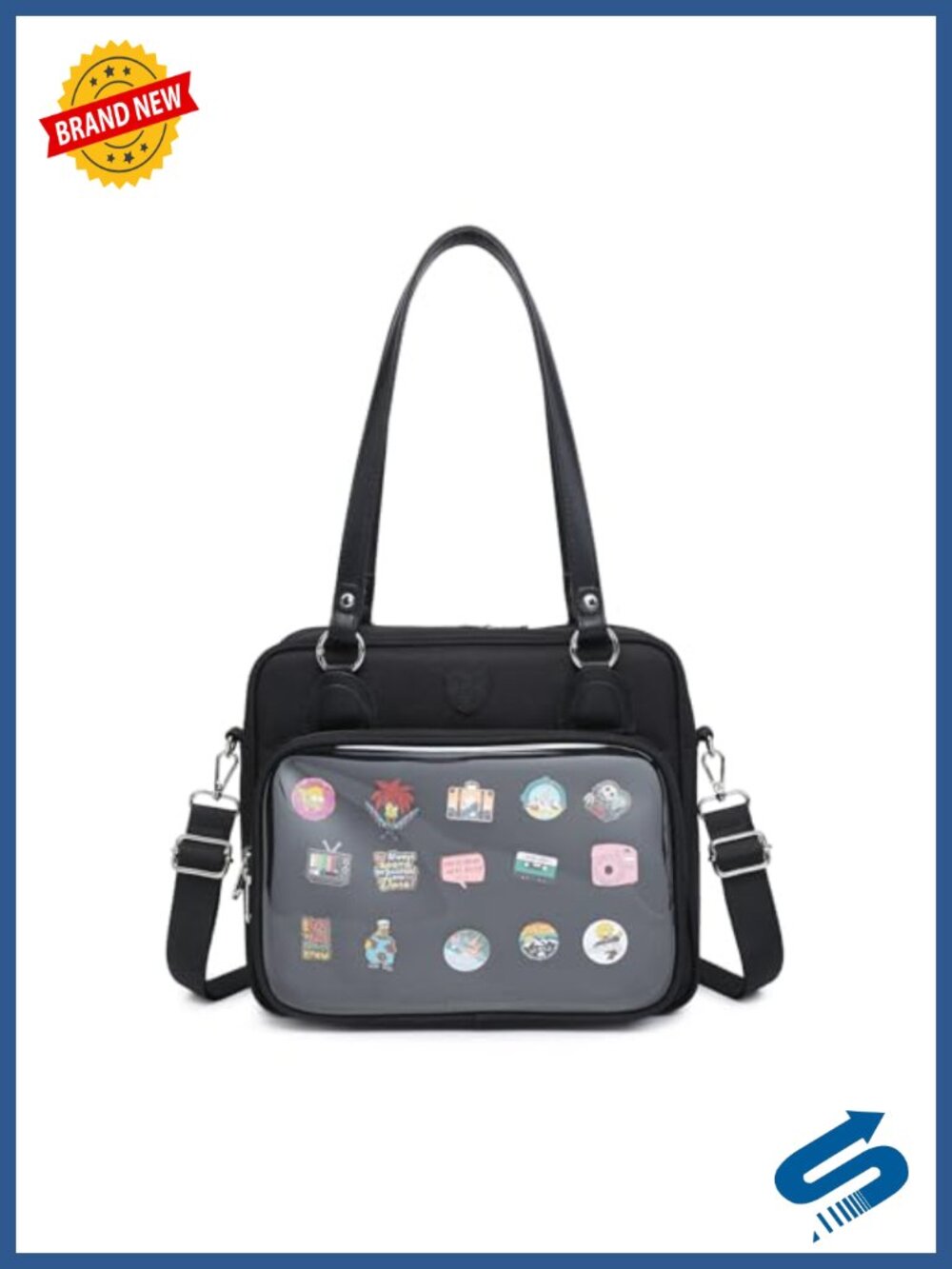 Canvas Ita Bag Crossbody Shoulder Bag Pin Collector Anime Cosplay